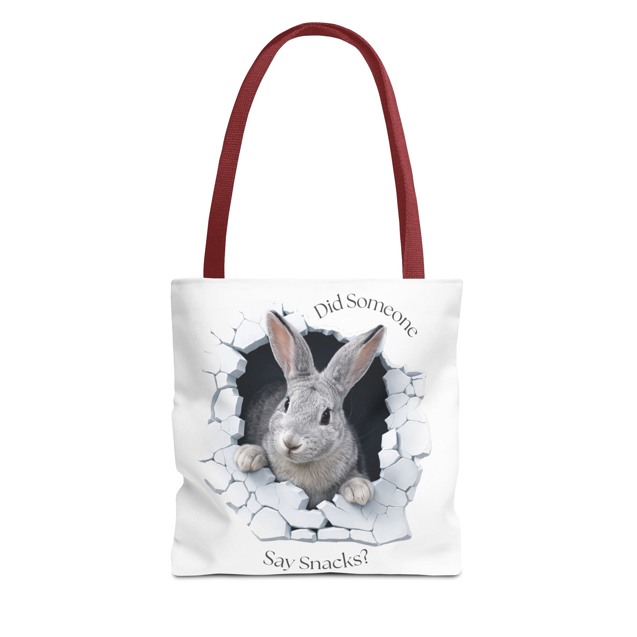 Bunny Peeking Tote Bag — "Did Someone Say Snacks?"