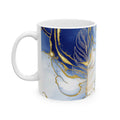 Floral Ceramic Mug Blue & Gold