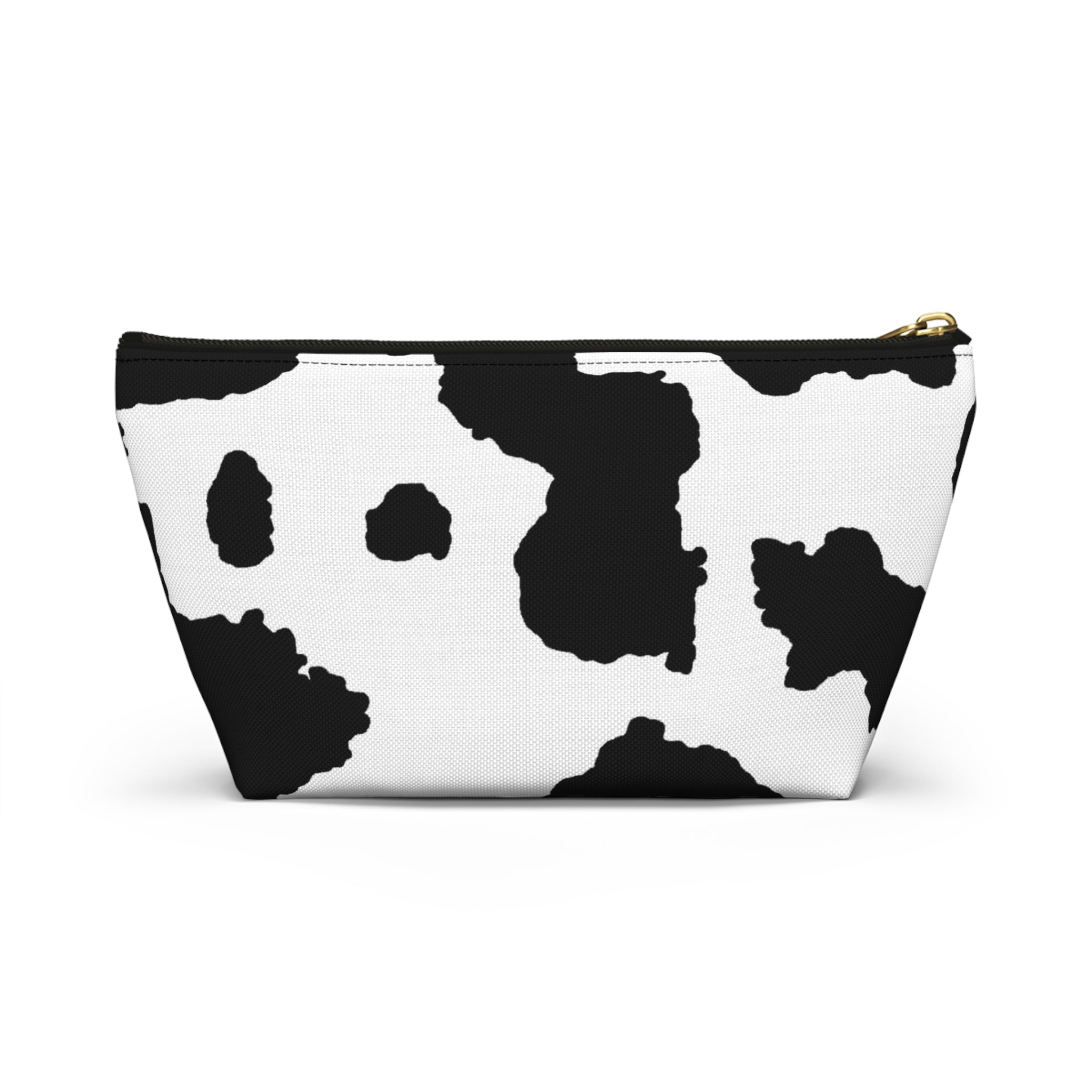 Black & White  Print T‑Bottom Cosmetic Bag  Accessory Pouch