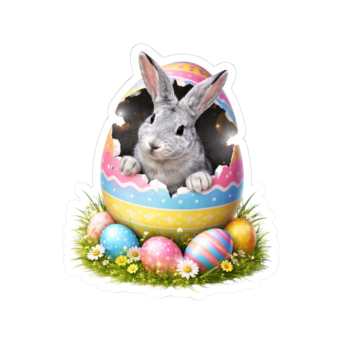 Easter Bunny Kiss-Cut Sticker