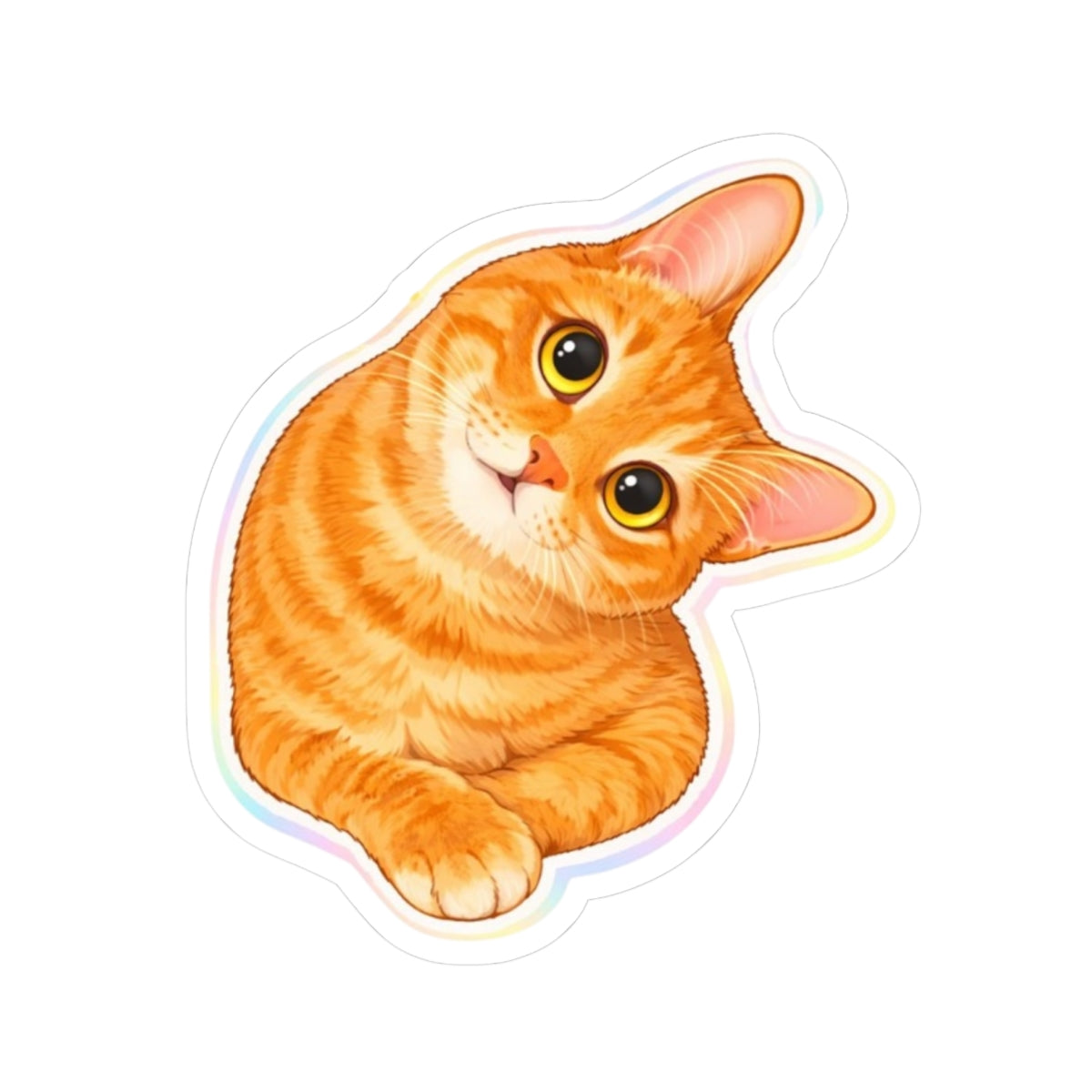 Orange Cat Kiss-Cut Sticker