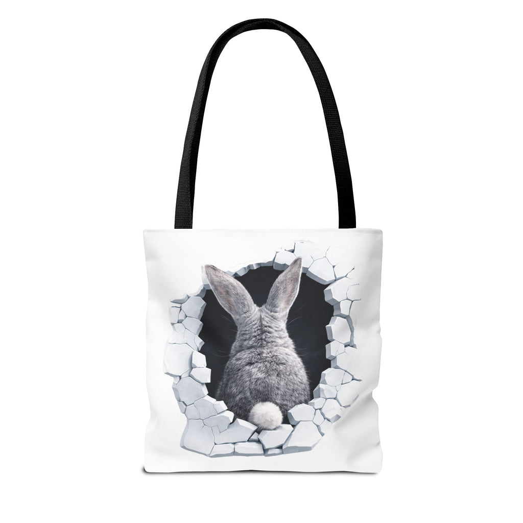 Bunny Peeking Tote Bag — "Did Someone Say Snacks?"