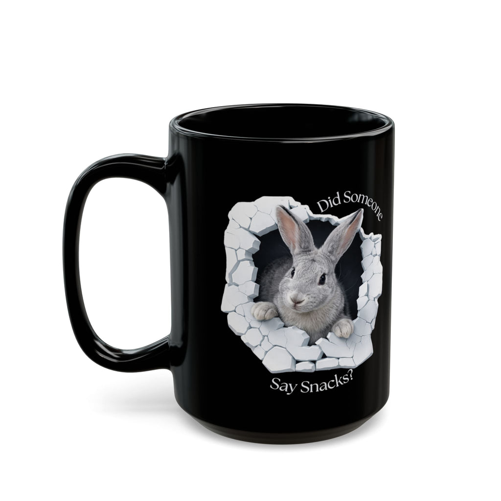 Bunny Peek Black Coffee Mug — 11oz & 15oz