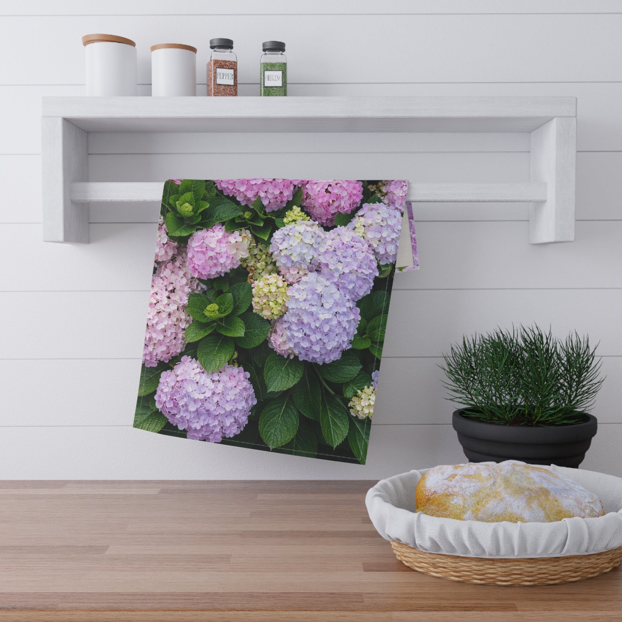 Hydrangea Flower Tea Kitchen Towel