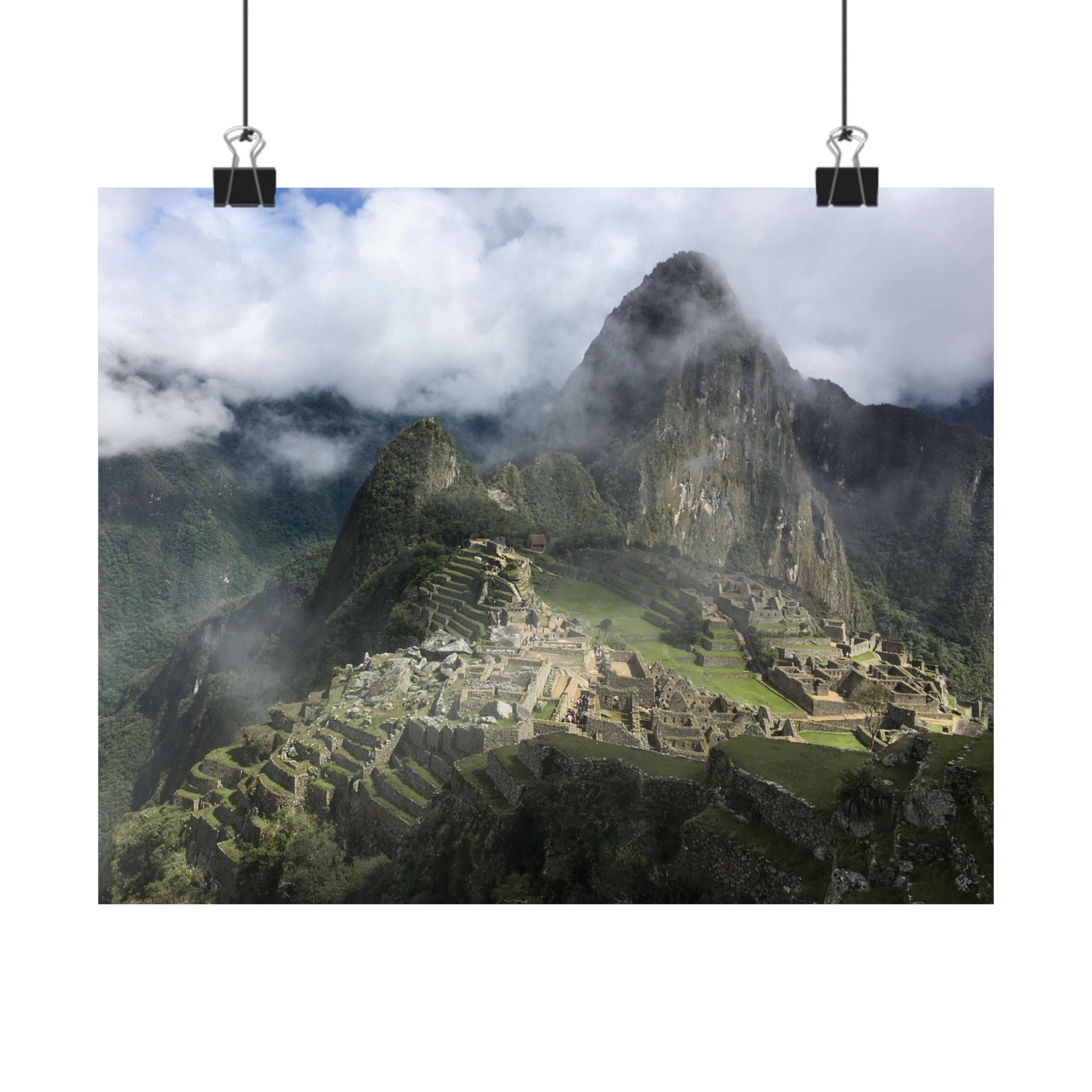 Misty Machu Picchu Landscape Matte Poster Horizontal Wall Art