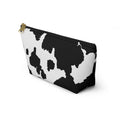 Black & White  Print T‑Bottom Cosmetic Bag  Accessory Pouch