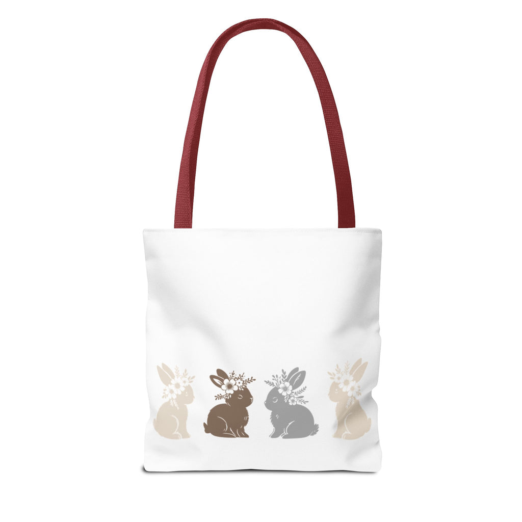 Charming Floral Bunny Tote Bag — Eco-Friendly Floral Bunny Shopping Tote Bag