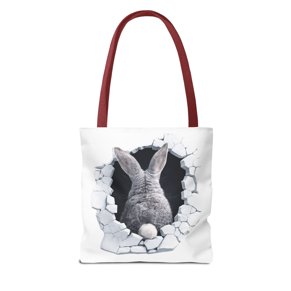 Bunny Peeking Tote Bag — "Did Someone Say Snacks?"