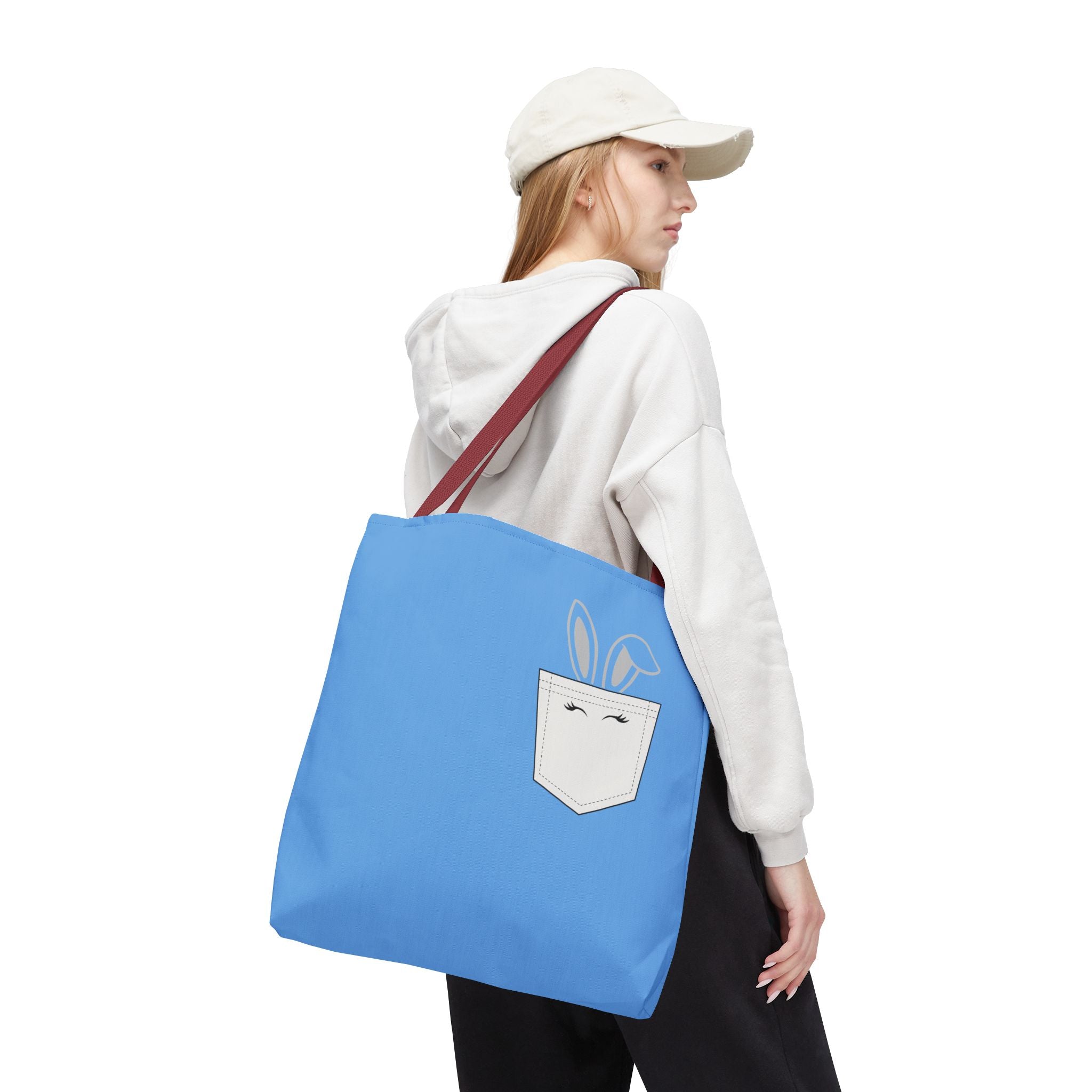 Bunny Pocket Tote Bag — Reusable Eco Travel Bag for Mom