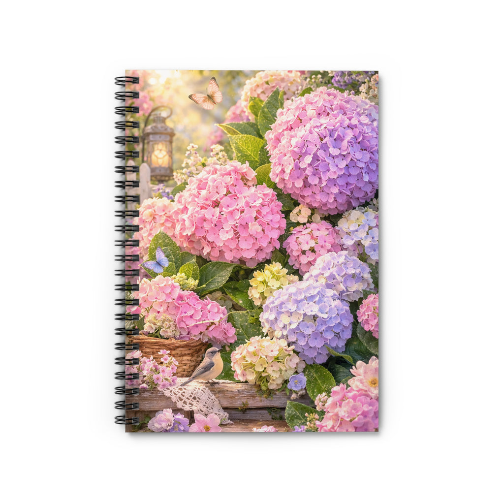 Hydrangea Garden Spiral Notebook — Floral Ruled Journal for Notes & Gifts