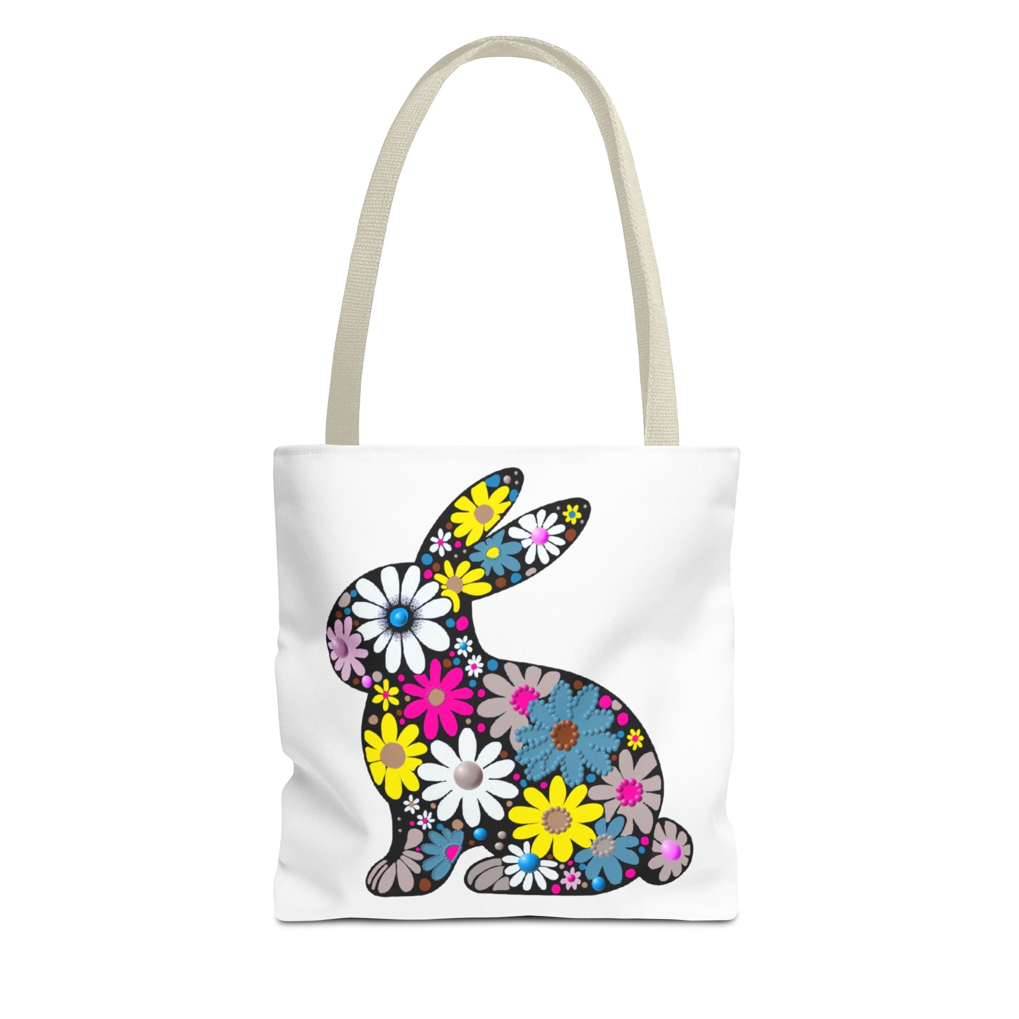 Floral Bunny Tote Bag — Eco-Friendly Spring Shopping Tote