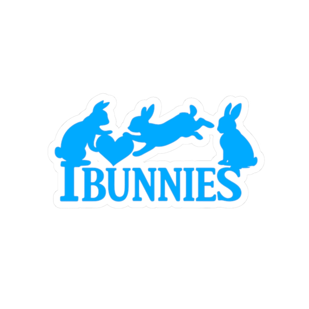 Turquoise Bunny Love Kiss-Cut Sticker