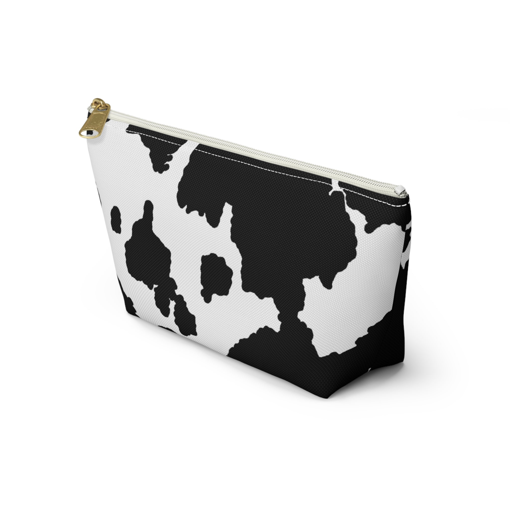 Black & White  Print T‑Bottom Cosmetic Bag  Accessory Pouch
