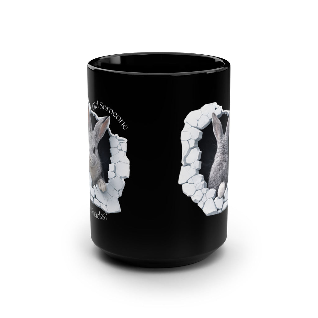 Bunny design 15oz Black Ceramic Mug