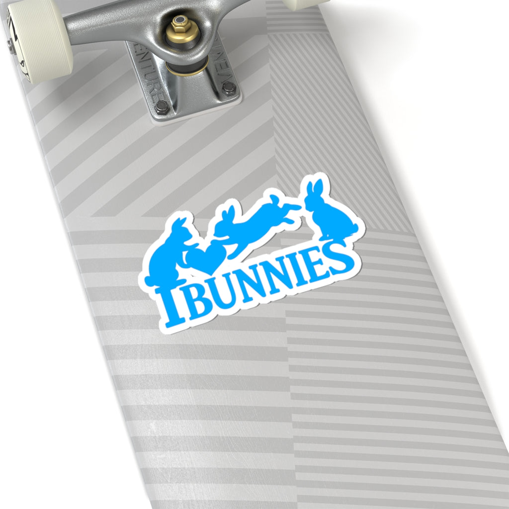 Turquoise Bunny Love Kiss-Cut Sticker