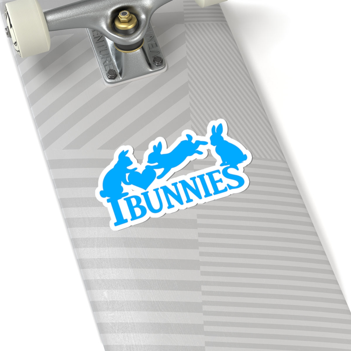 Turquoise Bunny Love Kiss-Cut Sticker
