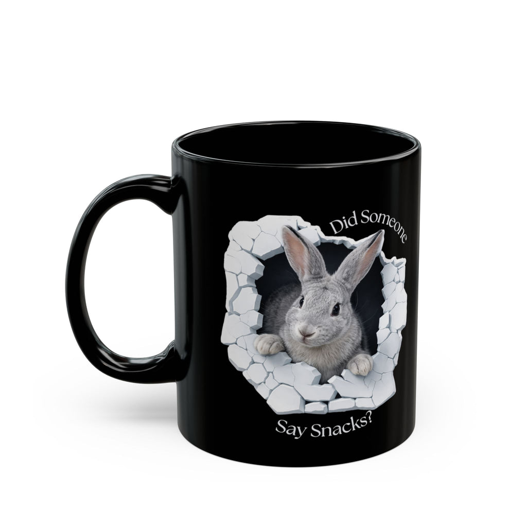 Bunny Peek Black Coffee Mug — 11oz & 15oz