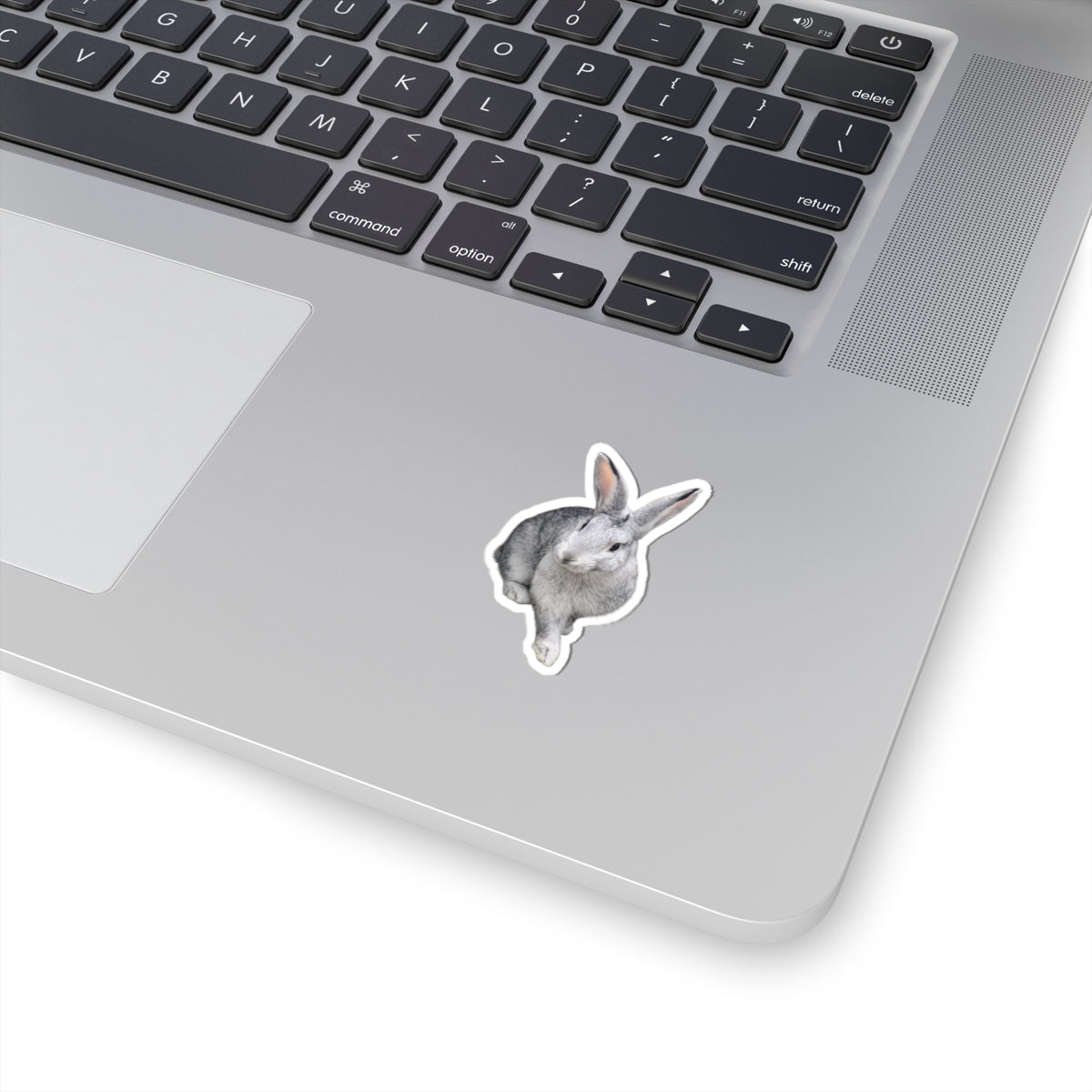 Grey Bunny Kiss-Cut Sticker