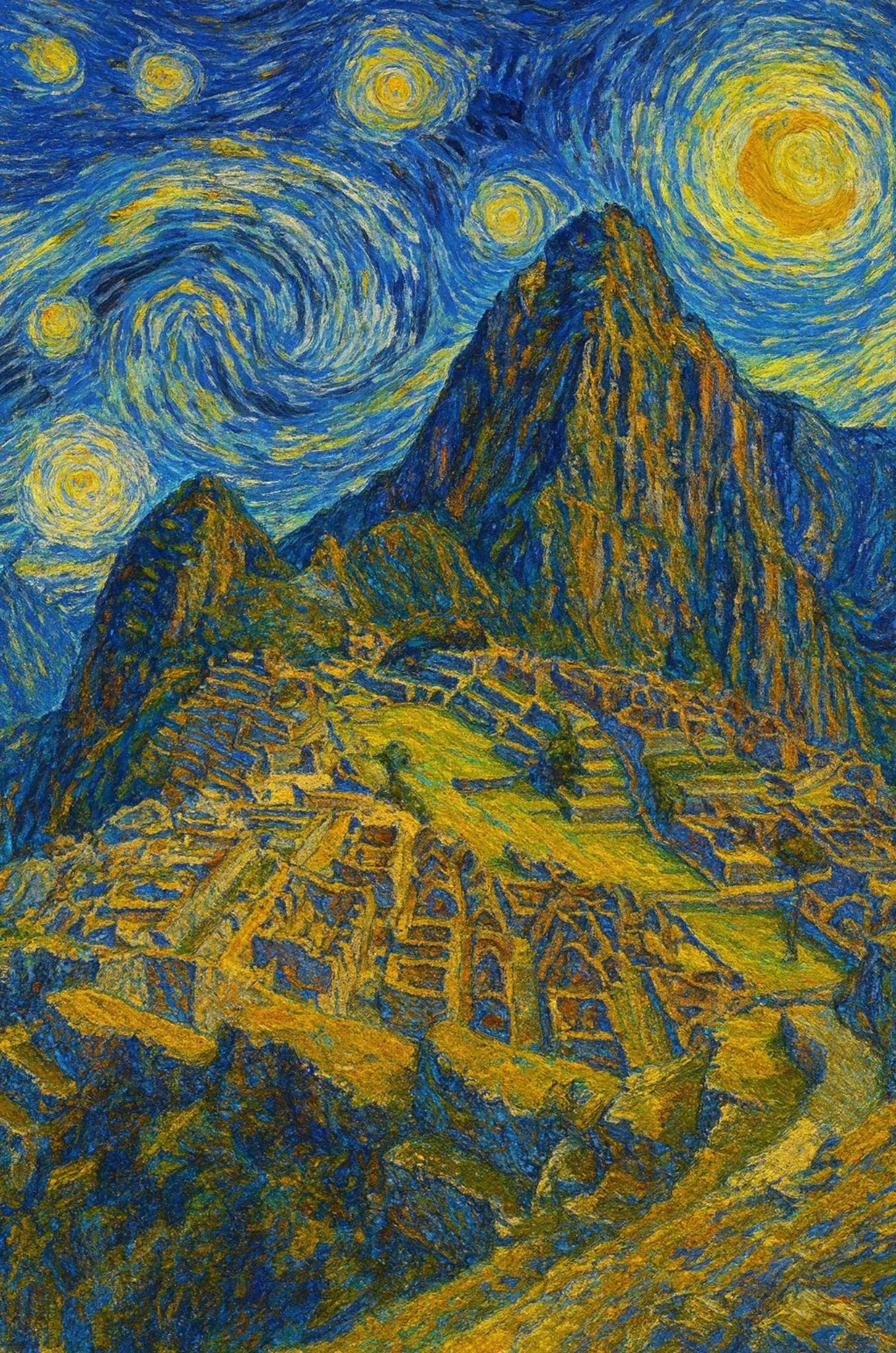 Machu Picchu Paint, digital print